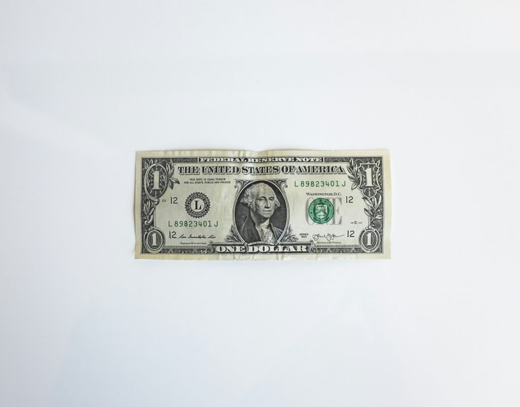 1 US dollar banknote